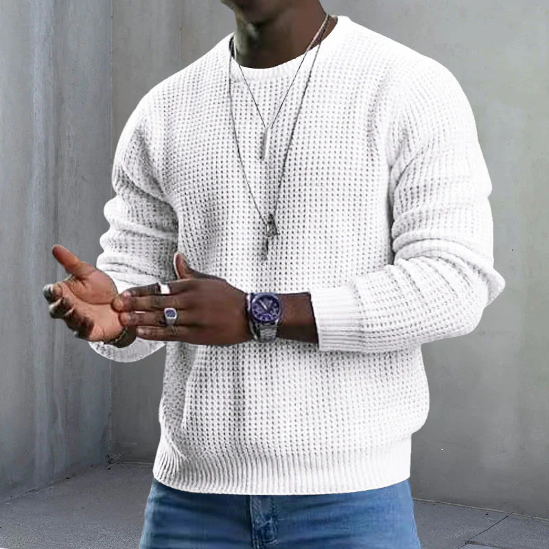 Men’s Classic Crewneck Sweater – Soft Long-Sleeve Pullover with Ribbed Trim