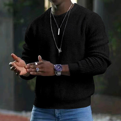 Men’s Classic Crewneck Sweater – Soft Long-Sleeve Pullover with Ribbed Trim