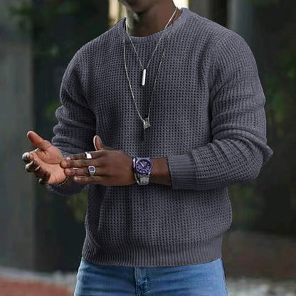 Men’s Classic Crewneck Sweater – Soft Long-Sleeve Pullover with Ribbed Trim